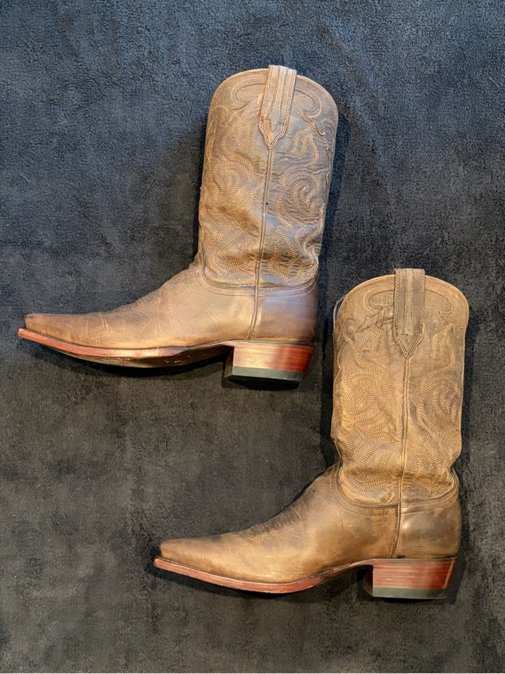 EUC Tecovas Garrett Cafe Snip Toe Handmade Cowboy Boots - Picture 5 of 8